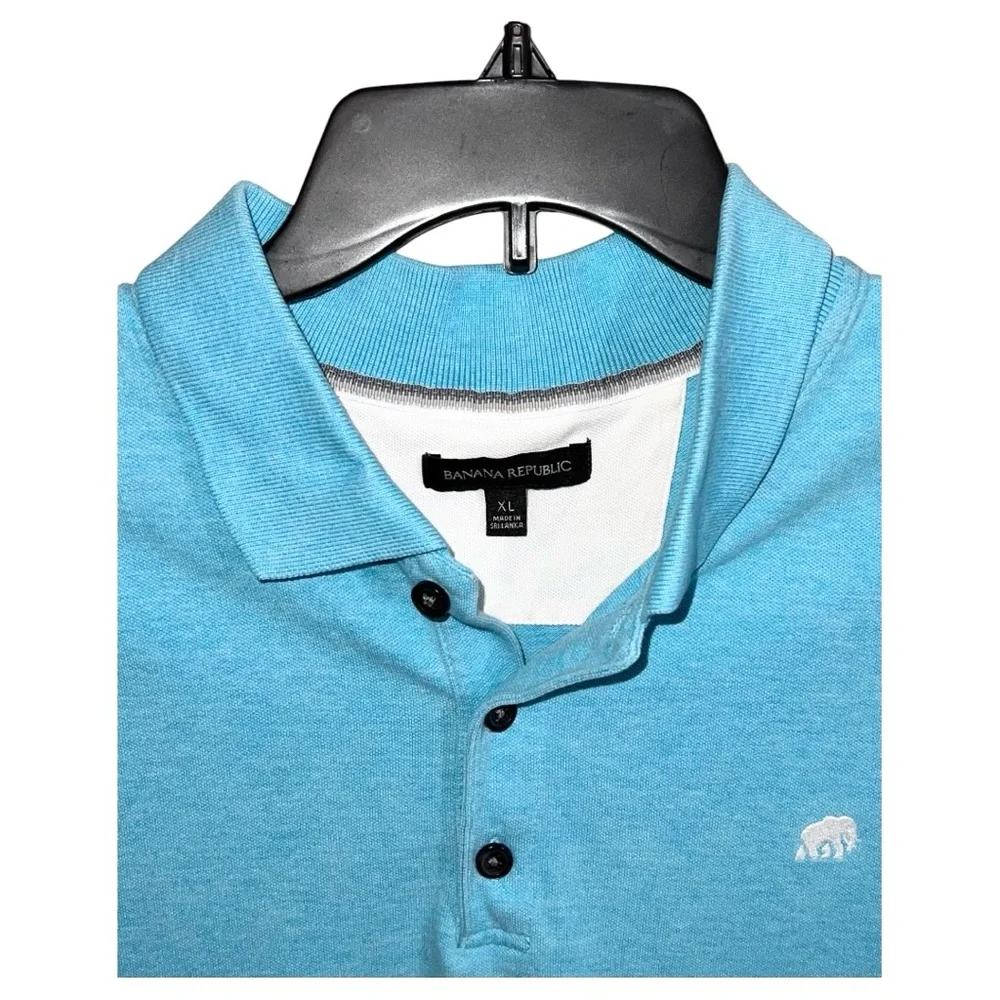 Banana Republic Shirt Mens Size XL Teal Polo Short Sleeve Casual